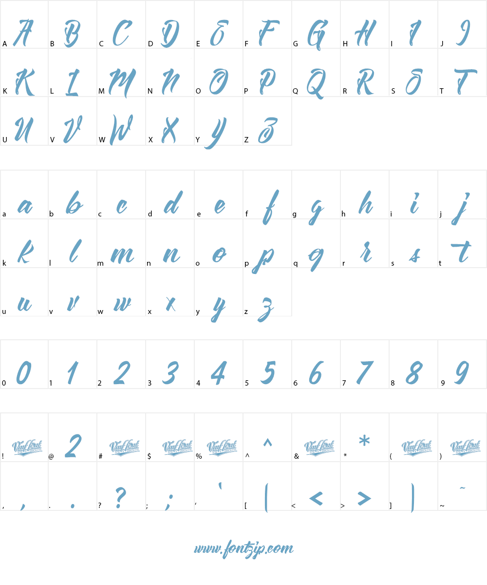 Vizels Font Character